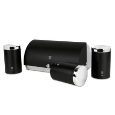 Chlebník s 3 dielnou sadou dóz na potraviny Berlingerhaus Matte Black Collection BH-6733