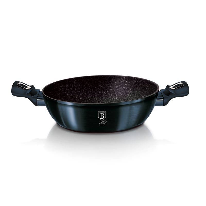 Plytký kastról 2,3 L s mramorovým povrchom 24 cm Berlingerhaus Metallic Line Aquamarine BH-6165