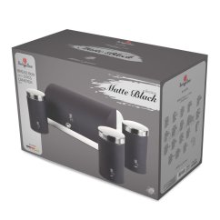 Chlebník s 3 dílnou sadou dóz na potraviny Berlingerhaus Matte Black Collection BH-6733