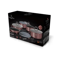 Sada varných a zapekacích mís s odnímateľnou rukoväťou 12 dielna vhodná do rúry do 220°C Berlingerhaus I-Rose Edition BH-6104