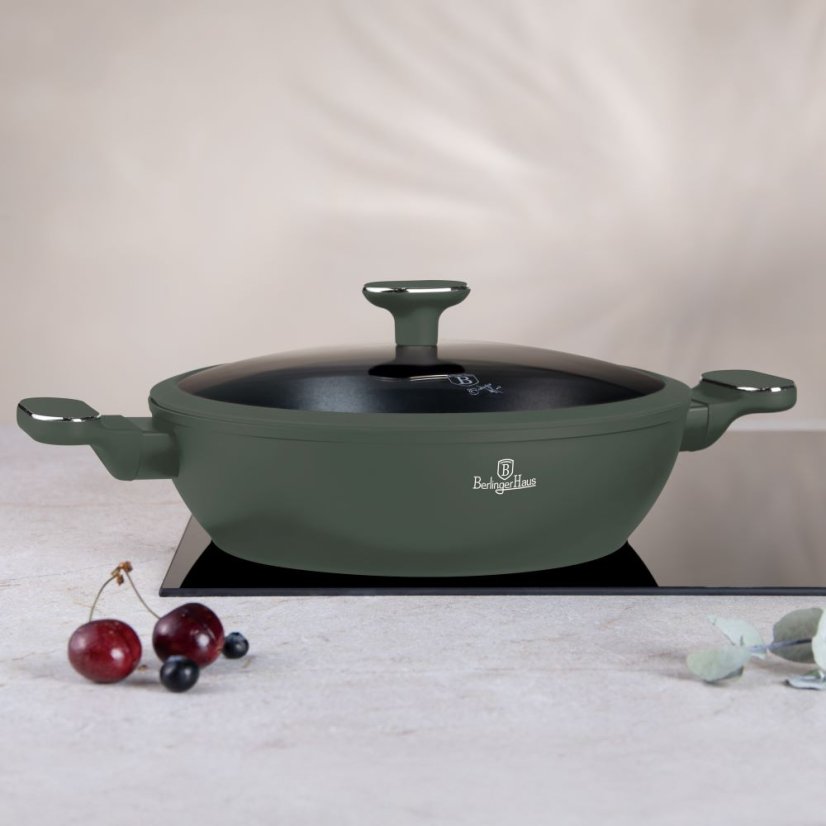 Plytký kastról 4,5 L s pokrievkou 30 cm Berlingerhaus Matte Green Collection BH-8199