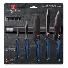 Sada kuchynských nožov s magnetickou lištou 6 dielna Berlingerhaus Metallic Line Aquamarine Edition BH-2695