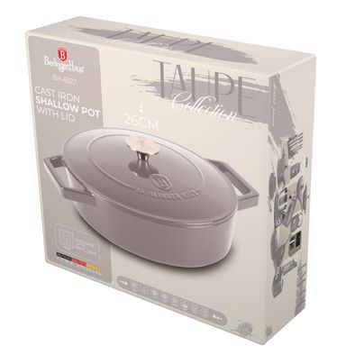 Ťažký liatinový hrniec s vekom Ø 26 cm 2,57 L Berlingerhaus Taupe Collection BH-6527