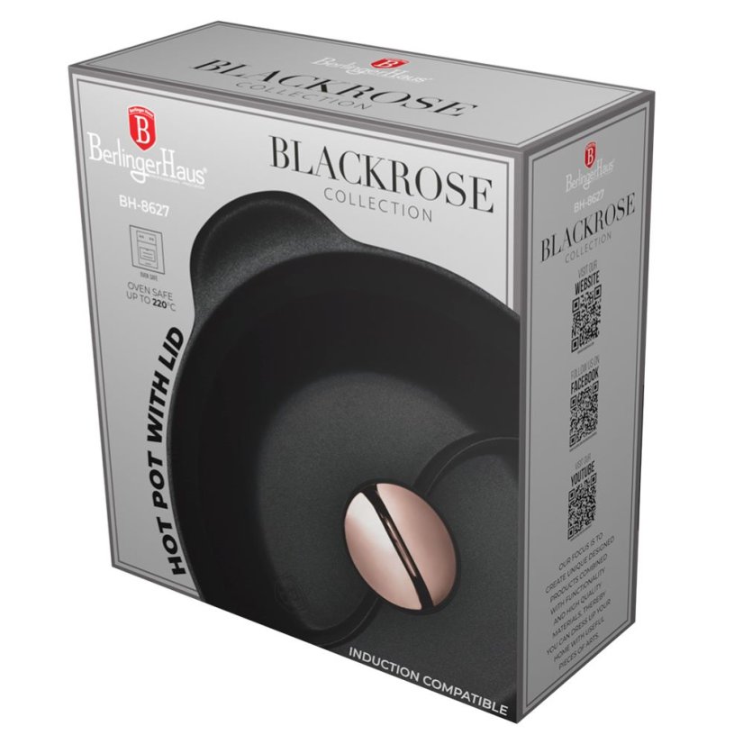 Plytký kastról 4,2 L s titanovým povrchom 30 cm Berlingerhaus Black Rose Collection BH-8627