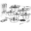 Sada nerezových hrncov 27 dielna Blaumann Gourmet Line BL-4120