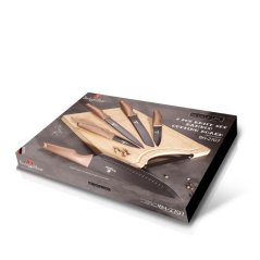 Sada kuchynských nožov s doskou na krájanie 6 dielna Berlingerhaus Metallic Line Rose Gold BH-2707
