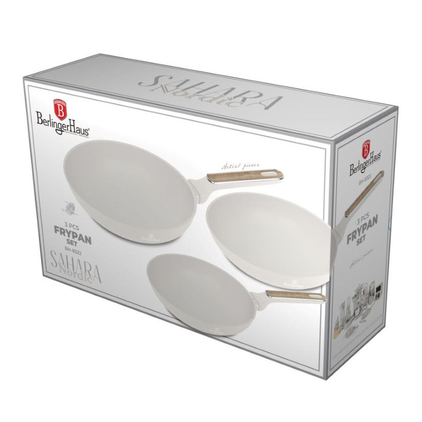 3 pcs frypan set Berlingerhaus Sahara Nordic Collection BH-8322