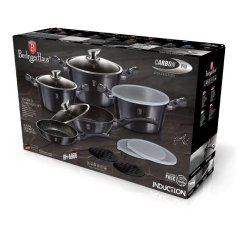 Sada hrncov s mramorovým povrchom 13 dielna Berlingerhaus Metallic Line Carbon Pro Edition BH-6886