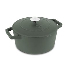 Ťažký liatinový hrniec s vekom Ø 24 cm 4,35 L Berlingerhaus Matte Green Collection BH-6544