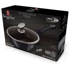 Hlboká panvica s pokrievkou 2,3 L s mramorovým povrchom 24 cm Berlingerhaus Metallic Line Carbon Pro Edition BH-6895