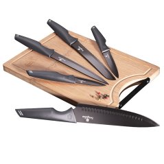 Sada kuchynských nožov s doskou na krájanie 6 dielna Berlingerhaus Metallic Line Carbon Pro Edition BH-2831
