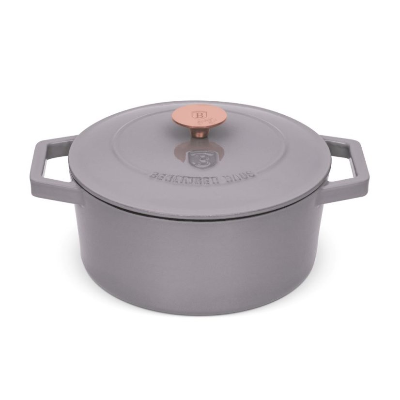 Ťažký liatinový hrniec s vekom Ø 24 cm 4,35 L Berlingerhaus Taupe Collection BH-6525