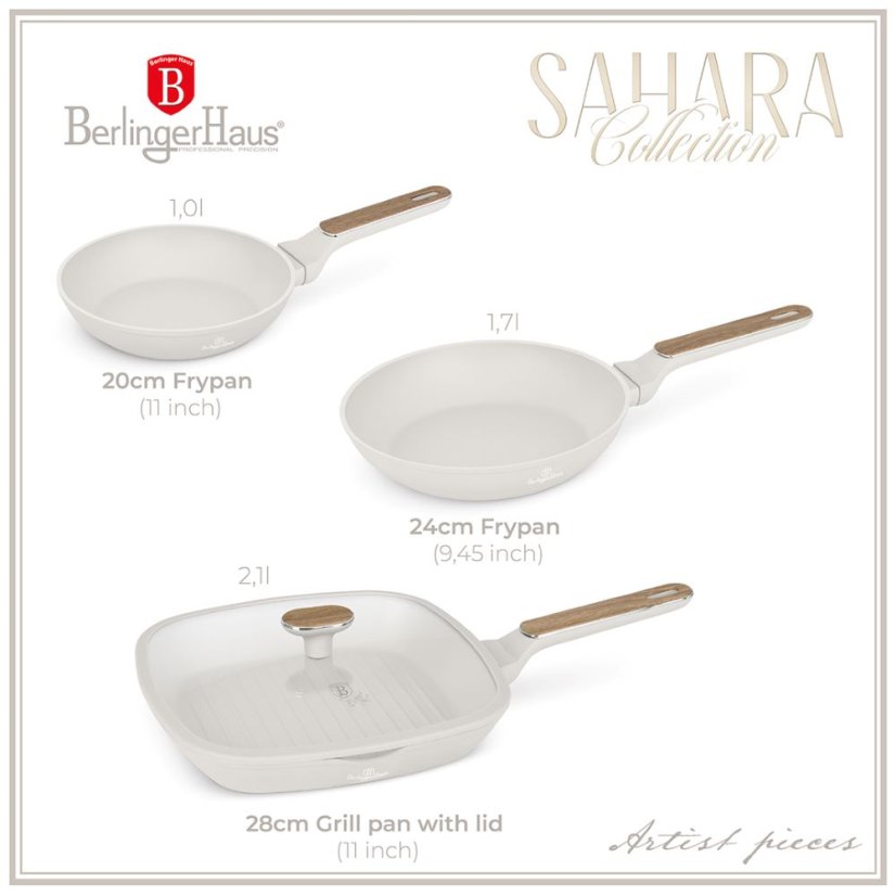 4 pcs frypan set Berlingerhaus Sahara Nordic Collection BH-8323