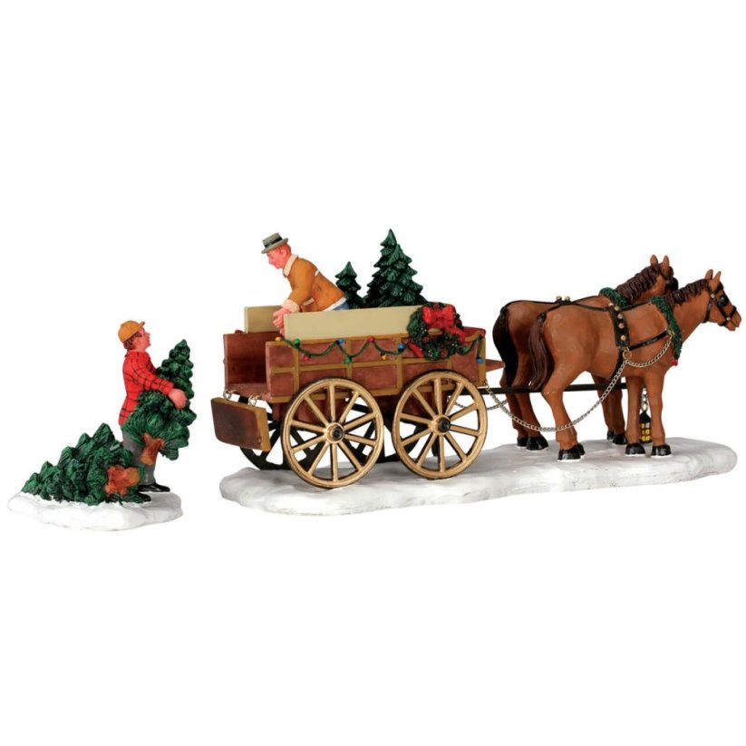 Figurines Lemax 43451 Christmas Tree Wagon, Set Of 2