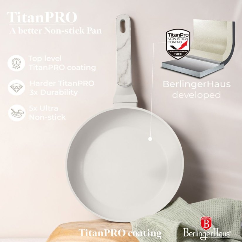 3 pcs frypan set Berlingerhaus Sahara Marble Collection BH-8398