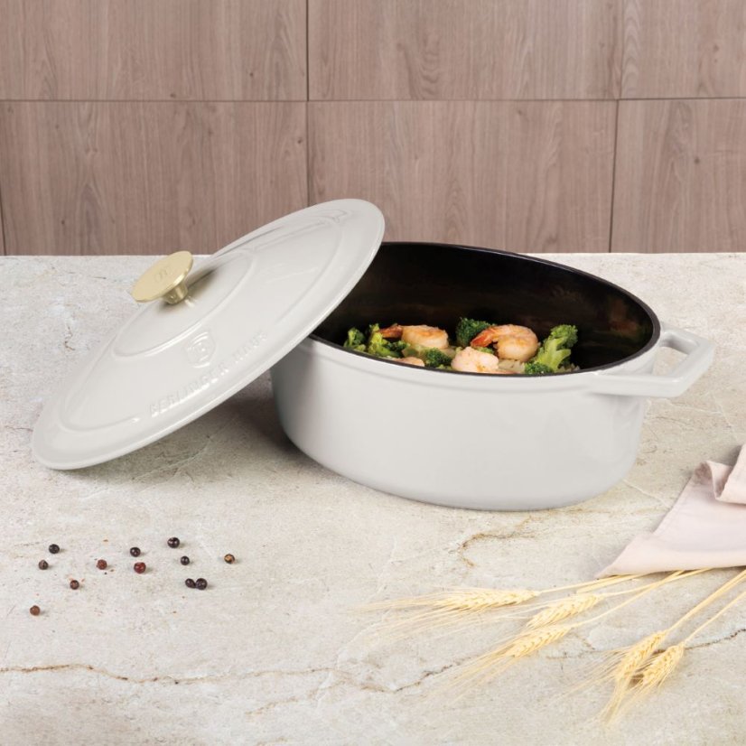 Ťažký liatinový oválny hrniec s vekom 4,65 L Berlingerhaus Sahara Collection BH-6540