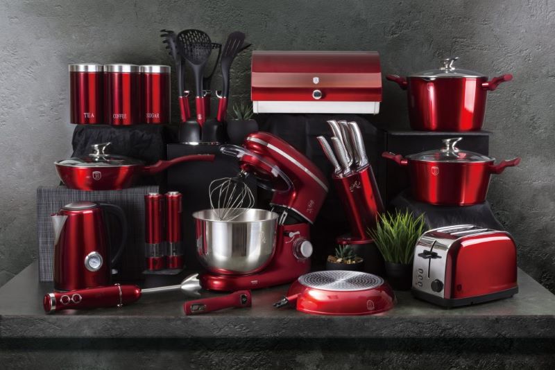Elektrický mlynček na soľ a korenie 2 dielna sada Berlingerhaus Metallic Line Burgundy BH-7217