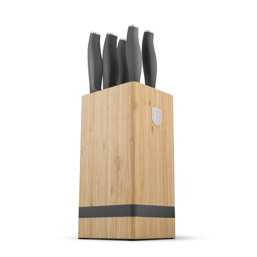 6 pcs knife set with bamboo stand Berlingerhaus Anthracite Collection BH-2968