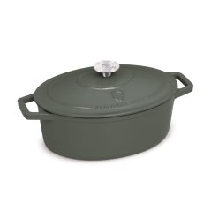 Oval roaster, 32 cm, cast iron, green Berlingerhaus Matte Green Collection BH-8968