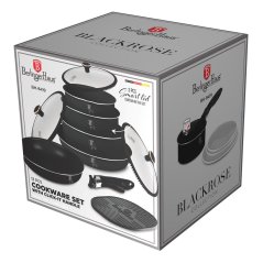 Sada varných a zapekacích mís s odnímateľnou rukoväťou 13 dielna vhodná do rúry do 220°C Berlingerhaus Black Rose Collection BH-8419