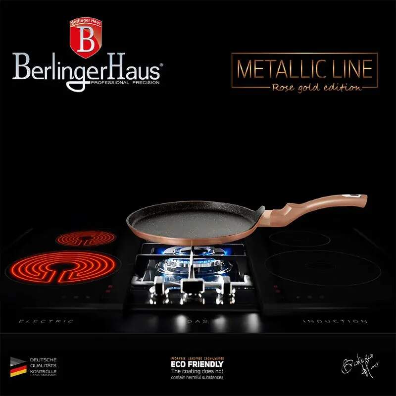 Panvica na palacinky s mramorovým povrchom 25 cm Berlingerhaus Metallic Line Rose Gold BH-1523N