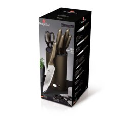 Sada kuchynských nožov v nerezovom stojane 7 dielna Berlingerhaus Shiny Black Edition BH-2793