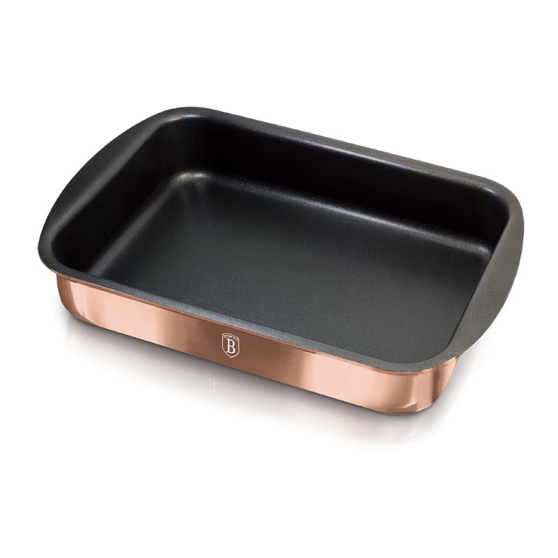 Hlboký pekáč na pečenie s mramorovým povrchom 35 x 27 cm Berlingerhaus Metallic Line Rose Gold BH-6469