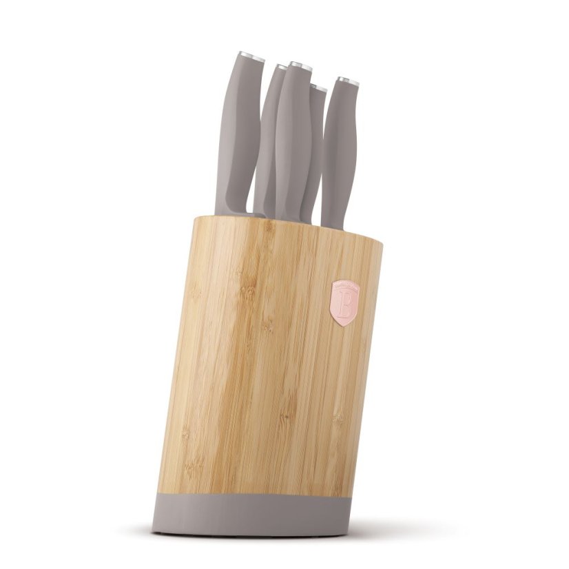 Sada kuchyňských nožů s bambusovým stojanem 6 dílná Berlingerhaus Taupe Collection BH-2756