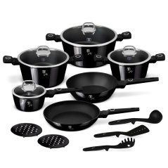 Sada hrncov s titanovým povrchom 15 dielna Berlingerhaus Black Vantage Collection BH-8232