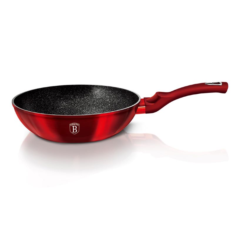 Panvica wok s mramorovým povrchom 28 cm Berlingerhaus Metallic Line Burgundy BH-1267N