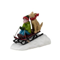 Figurines Lemax 42351 Doggone Downhill Sledding