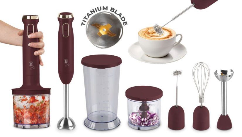 Ruční tyčový mixér 800W s příslušenstvím 6ks set Berlingerhaus Leonardo Collection BH-9563