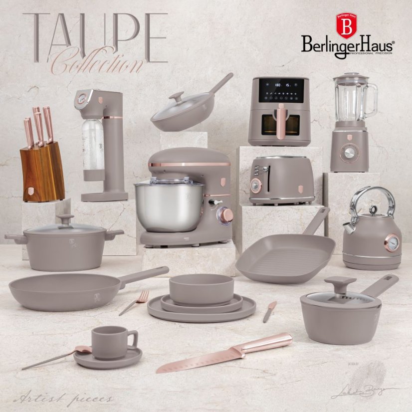 Sada kuchynských nožov s bambusovým stojanom 10 dielna Berlingerhaus Taupe Collection BH-3122