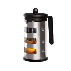 Kanvica na kávu a čaj 600 ml s nerezovým sitkom - piestom Berlingerhaus Black Silver Collection BH-7806