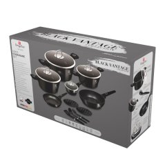 Sada hrncov s titanovým povrchom 15 dielna Berlingerhaus Black Vantage Collection BH-8232