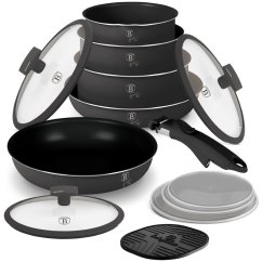Sada varných a zapekacích mís s odnímateľnou rukoväťou 13 dielna vhodná do rúry do 220°C Berlingerhaus Anthracite Collection BH-8252N