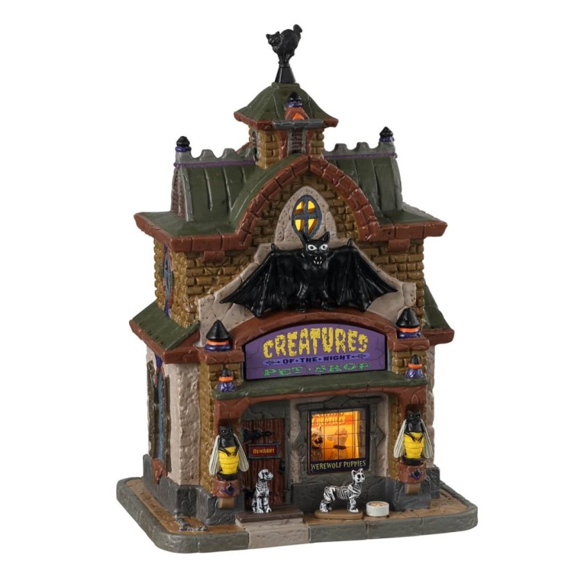 Lighted Building Lemax 35013 Creatures Of The Night Pet Shop