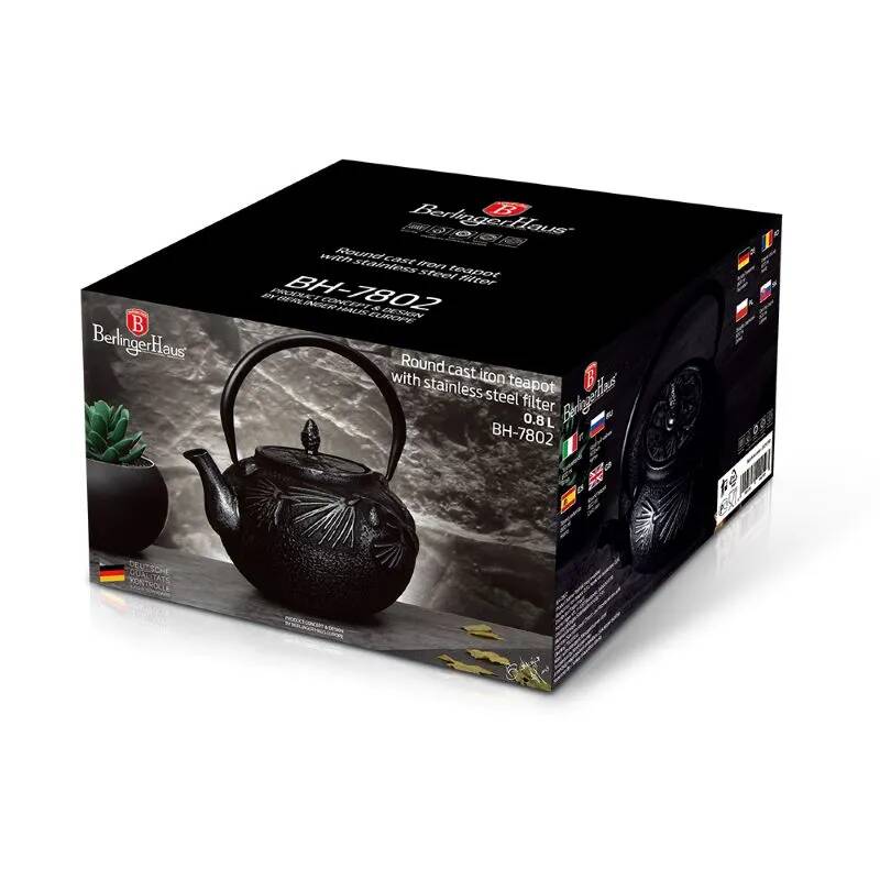 Liatinový čajník 0,8L Berlingerhaus Black Silver Collection BH-7802