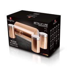 Chlebník s 3 dielnou sadou dóz na potraviny Berlingerhaus Metallic Line Rose Gold BH-6730