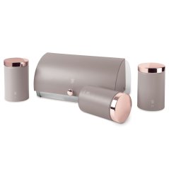 Chlebník s 3 dielnou sadou dóz na potraviny Berlingerhaus Taupe Collection BH-6834