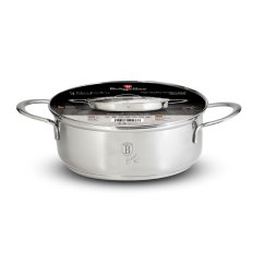 Nerezový kastról 7 L s pokrievkou Ø 28 cm Berlingerhaus Silver Jewellery Collection BH-6282