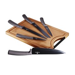 Sada kuchynských nožov s doskou na krájanie 6 dielna Berlingerhaus Metallic Line Carbon Pro Edition BH-2567