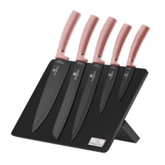 Sada kuchynských nožov v magnetickom stojane 6 dielna Berlingerhaus I-Rose Edition BH-2516