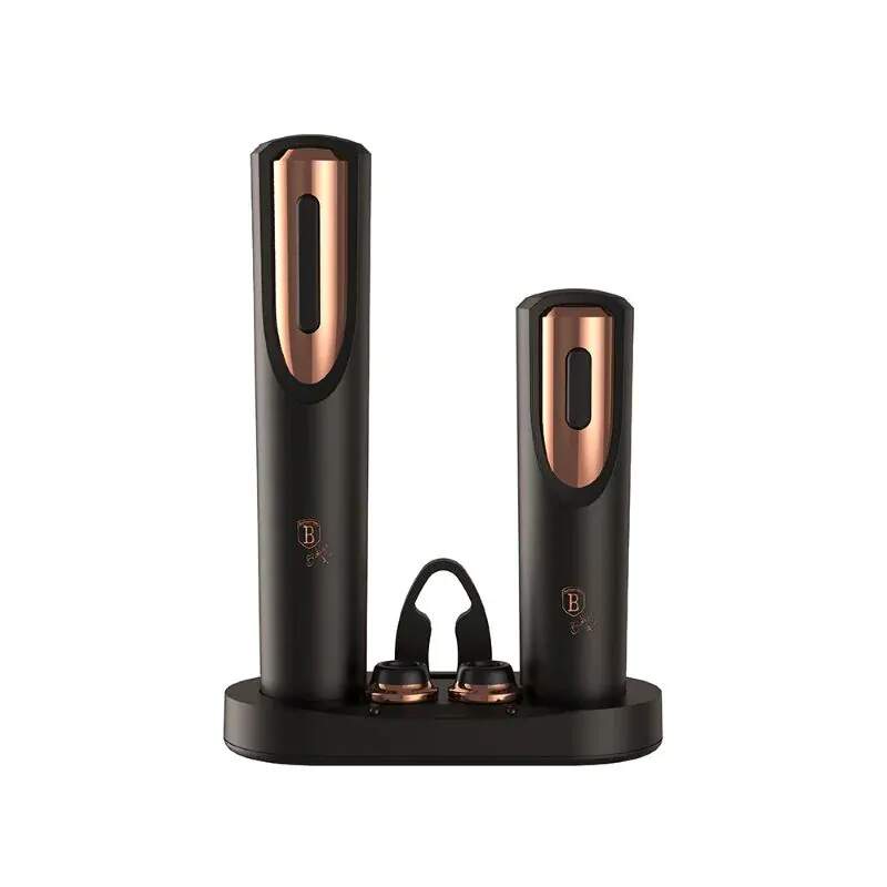 Elektrický otvárač a vákuová odsávačka vína  darčekový set 6 ks Berlingerhaus Black Rose Collection BH-9134