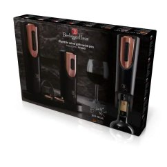 Elektrický otvárač a vákuová odsávačka vína darčekový set 6 ks Berlingerhaus Black Rose Collection BH-9134