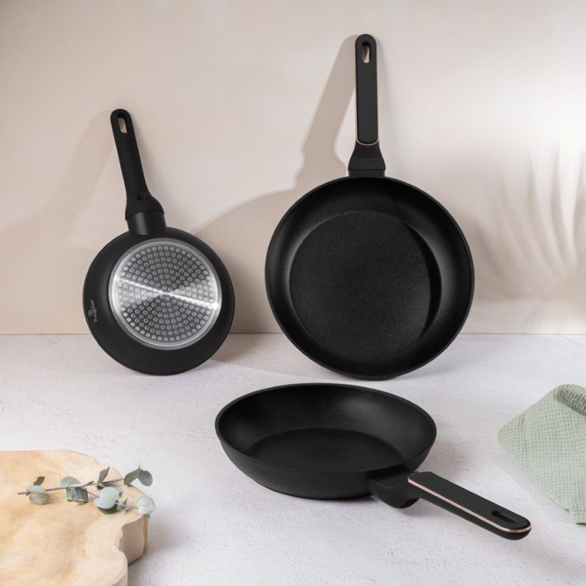 3 pcs frypan set Berlingerhaus Black Rose Collection BH-8360