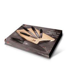 Sada kuchynských nožov s doskou na krájanie 6 dielna Berlingerhaus Black Rose Collection BH-2708
