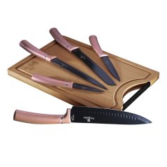 Sada kuchynských nožov s doskou na krájanie 6 dielna Berlingerhaus I-Rose Edition BH-2554