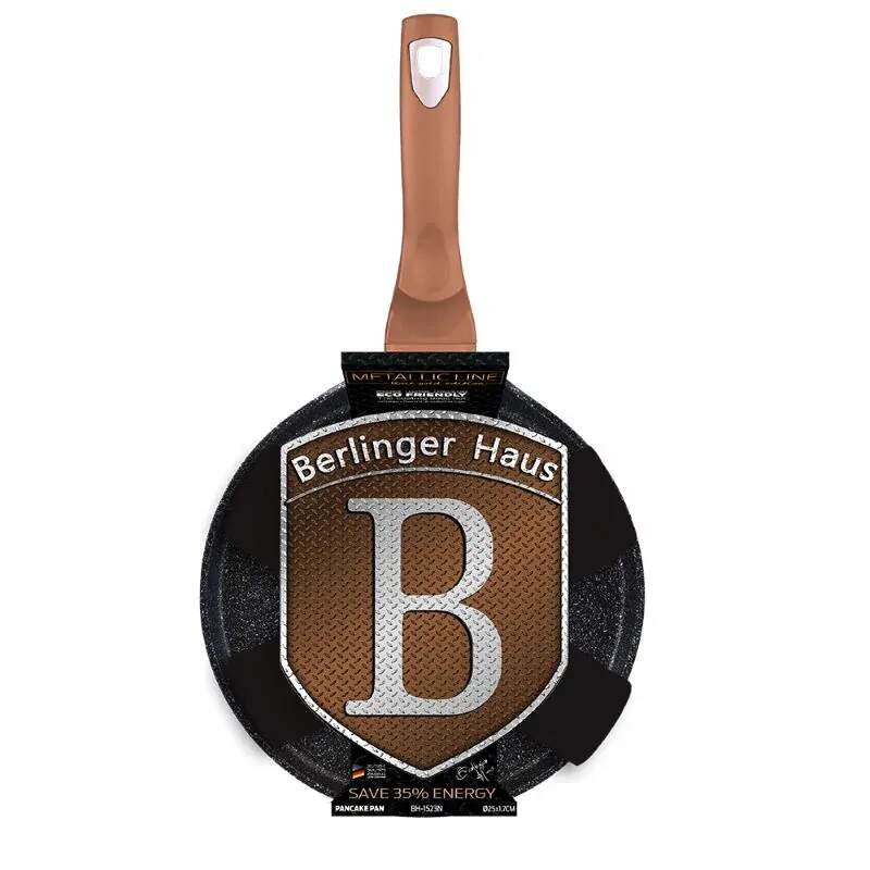 Panvica na palacinky s mramorovým povrchom 25 cm Berlingerhaus Metallic Line Rose Gold BH-1523N
