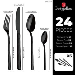 Príbor sada 24 kusov Berlingerhaus Special Black Edition BH-3074